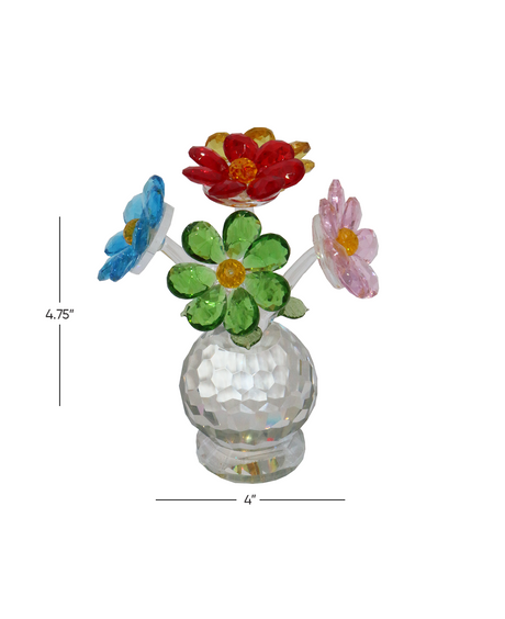 crystal ball & multi colour 5 flower 4.75"x4" china 5478