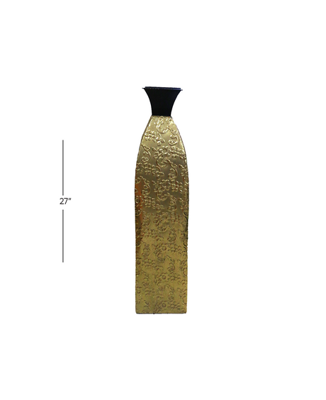 metal gold & black vase 27''h china d260