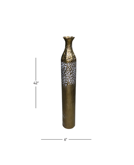 metal decorative tall vase 42''hx6"w china d299