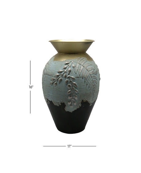 metal regular vase 16''hx11"w china d377