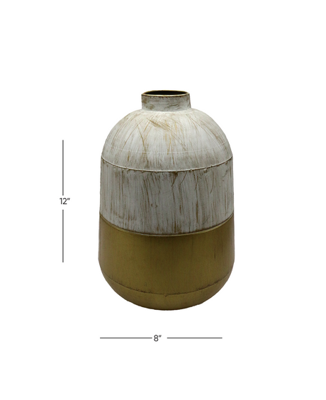 metal antique color vase 12''hx8"w china d378