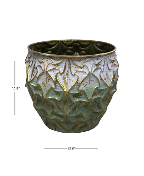 metal planter 12.5"hx13.5"w china d405