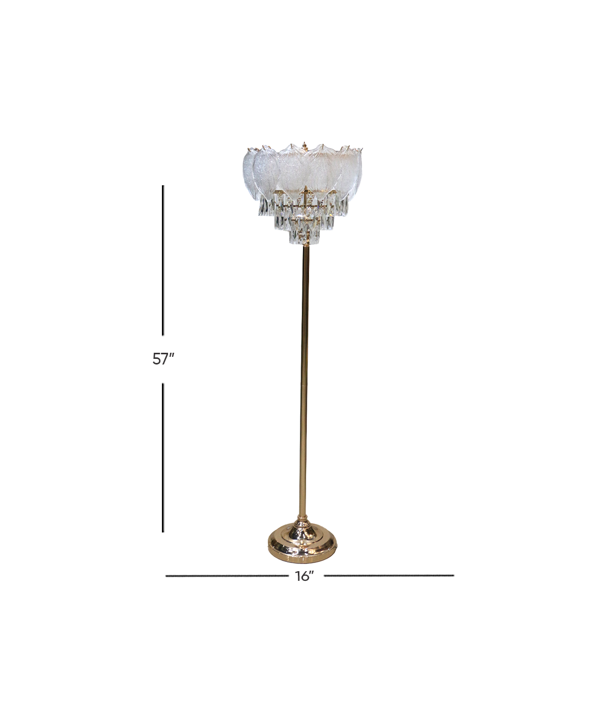 fancy floor lamp glass leaf 57''x16'' china d445