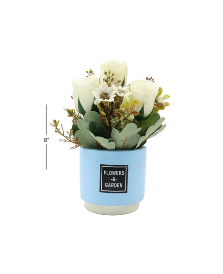 WHITE FLOWER WITH CERAMIC POT CHINA 997