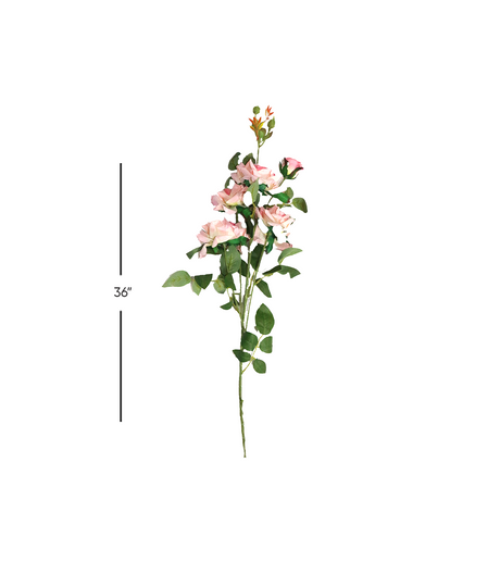 rose flower branch 2 tone light pink 36'' china d977