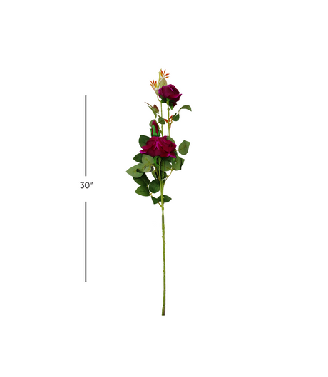 purple rose flower branch 30'' china 876-39