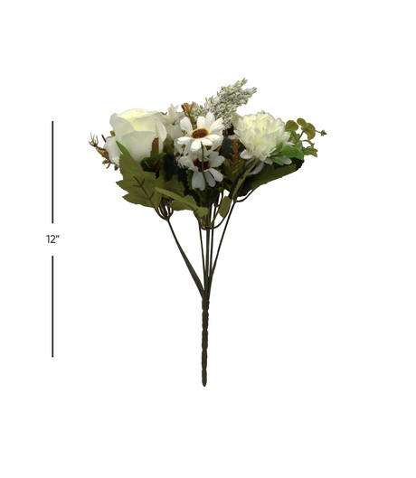 white mix flower bunch 12'' china 876-46