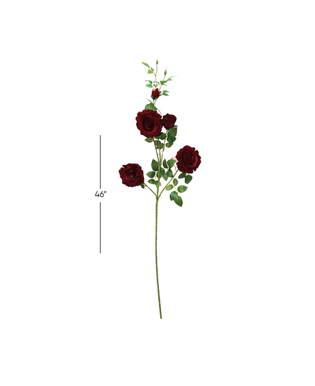 maroon rose flower branch 46'' china 876-40