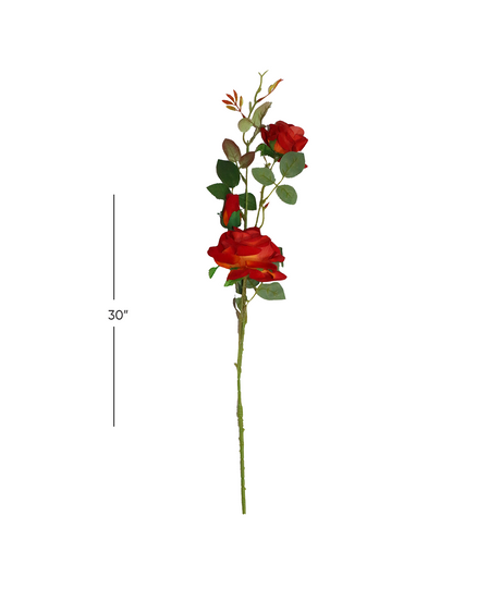 red & orange rose flower branch 30'' china 876-39