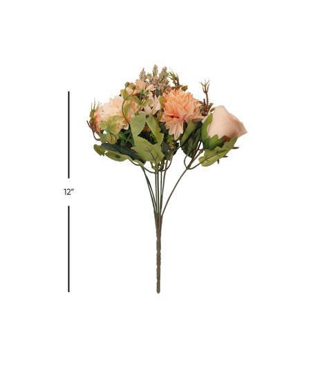 peach mix flower bunch 12'' china 876-46