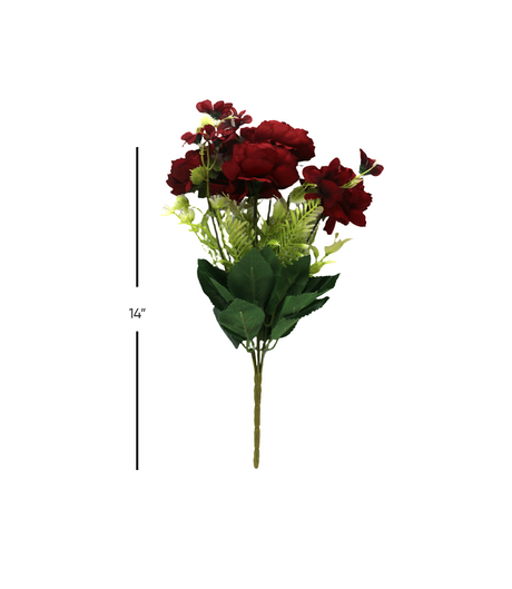 FLOWER BUNCH MAROON COLOR 14'' CHINA 876-48