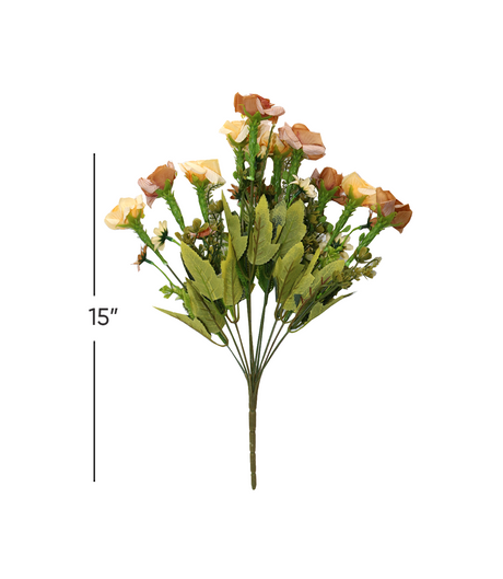 brown & off white 2 tone flower bunch 15" china d277