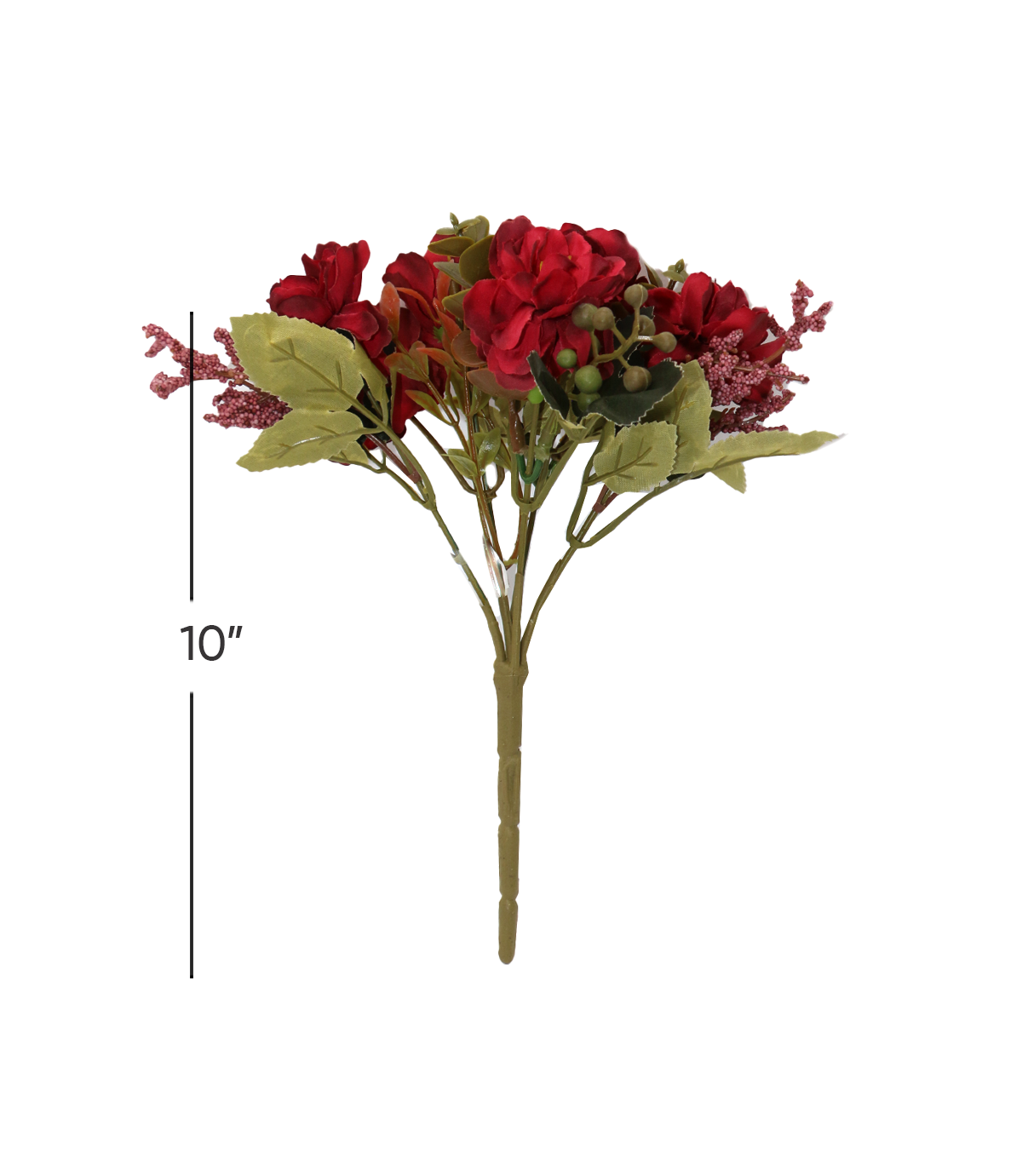 red blossom flower bunch 10"china d282