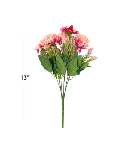 2 tone pink & peach flower bunch 13" china d292