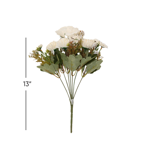 white mix flower bunch 13" china d297