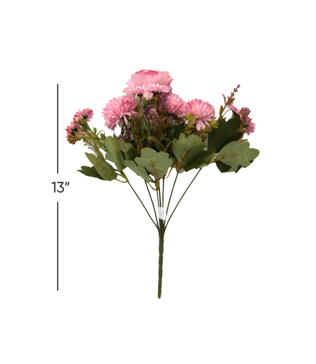 pink mix flower bunch 13" china d298