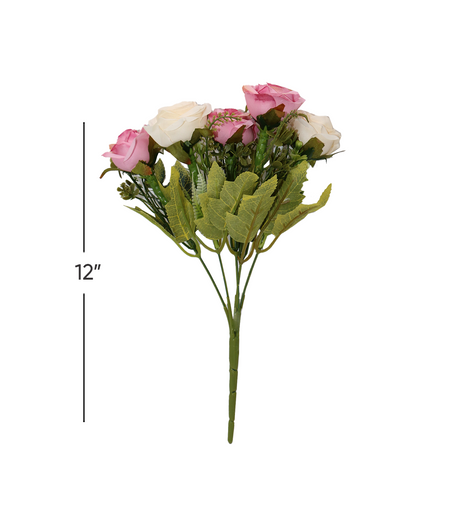 white & pink flower bunch 12" china d308