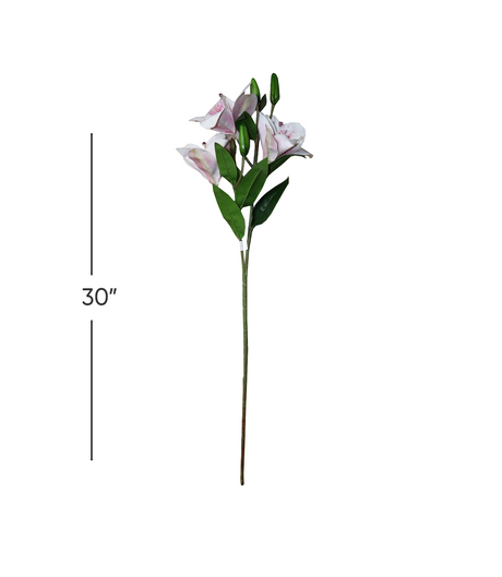 pink lily flower branch 30" china d333