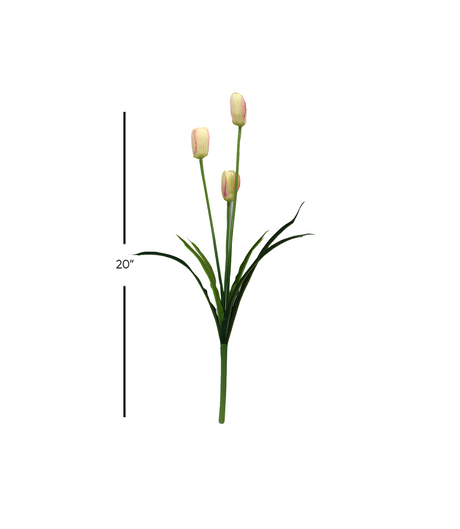 light pink tulip flower branch 20" china d338