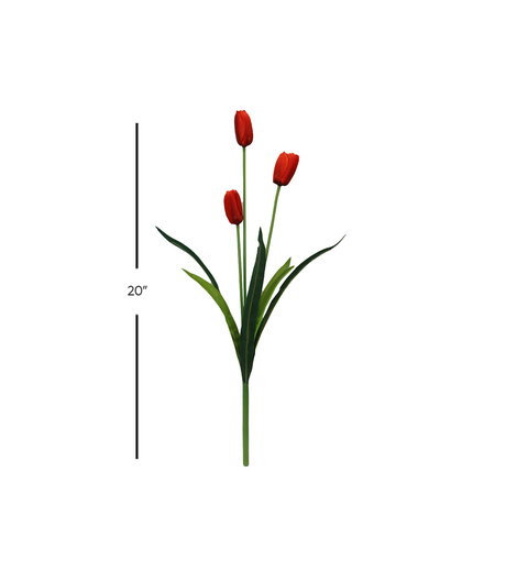 red tulip flower branch 20" china d344