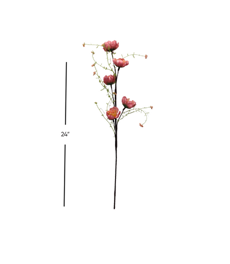 pink flower branch small 24" china d346