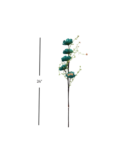 sea green flower branch small 24" china d349