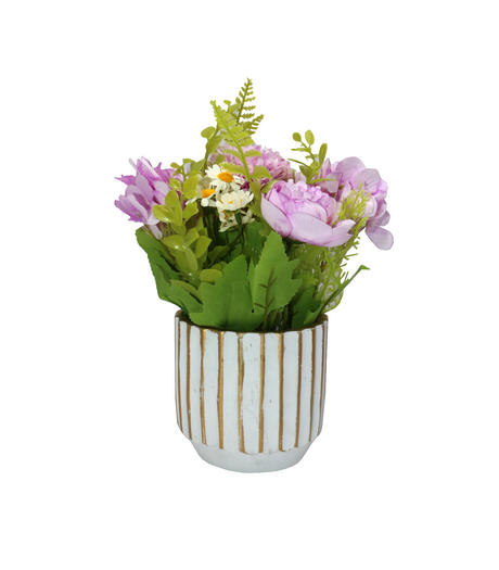 light purple flower with ceramic pot china