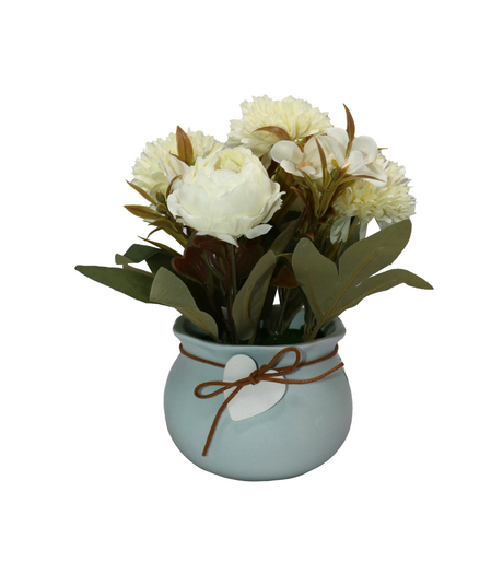 WHITE FLOWER WITH CERAMIC POT CHINA