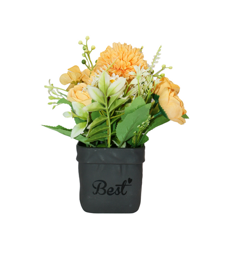 orange flower with plastic pot china 068