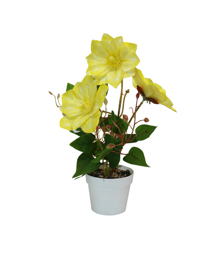 yellow flower with plastic pot china 133-17