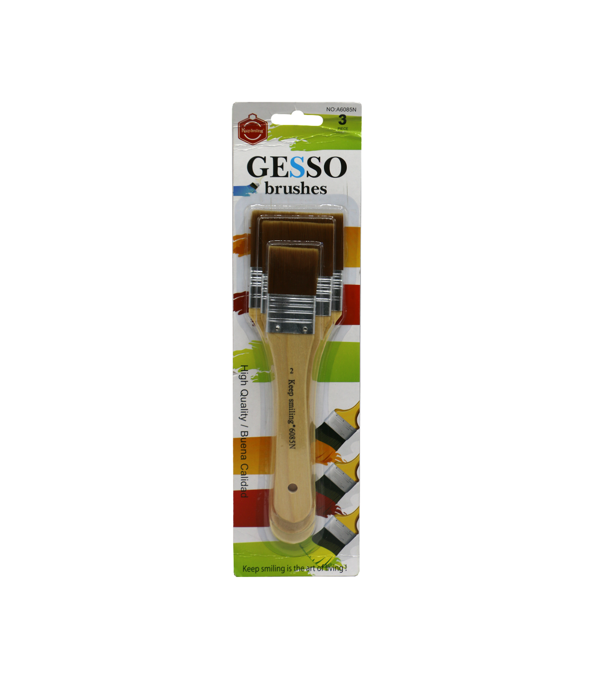 keep smiling gesso brush set 3pc a6085n