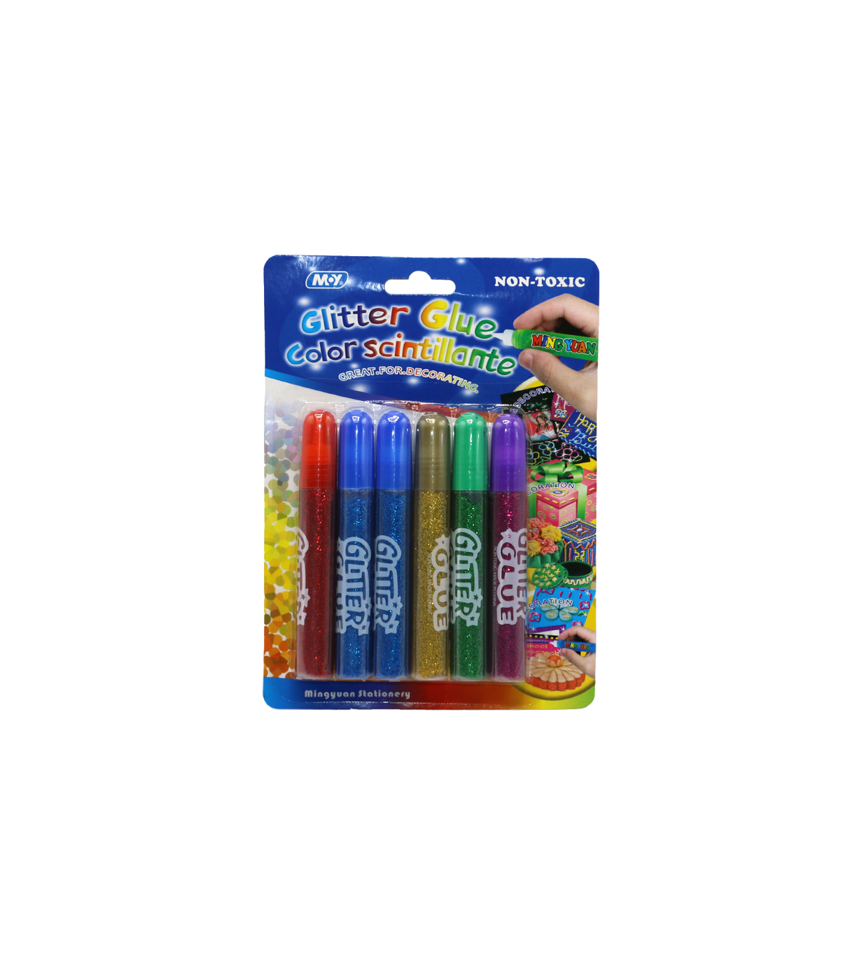 glitter glue 6pc tube 786a-2