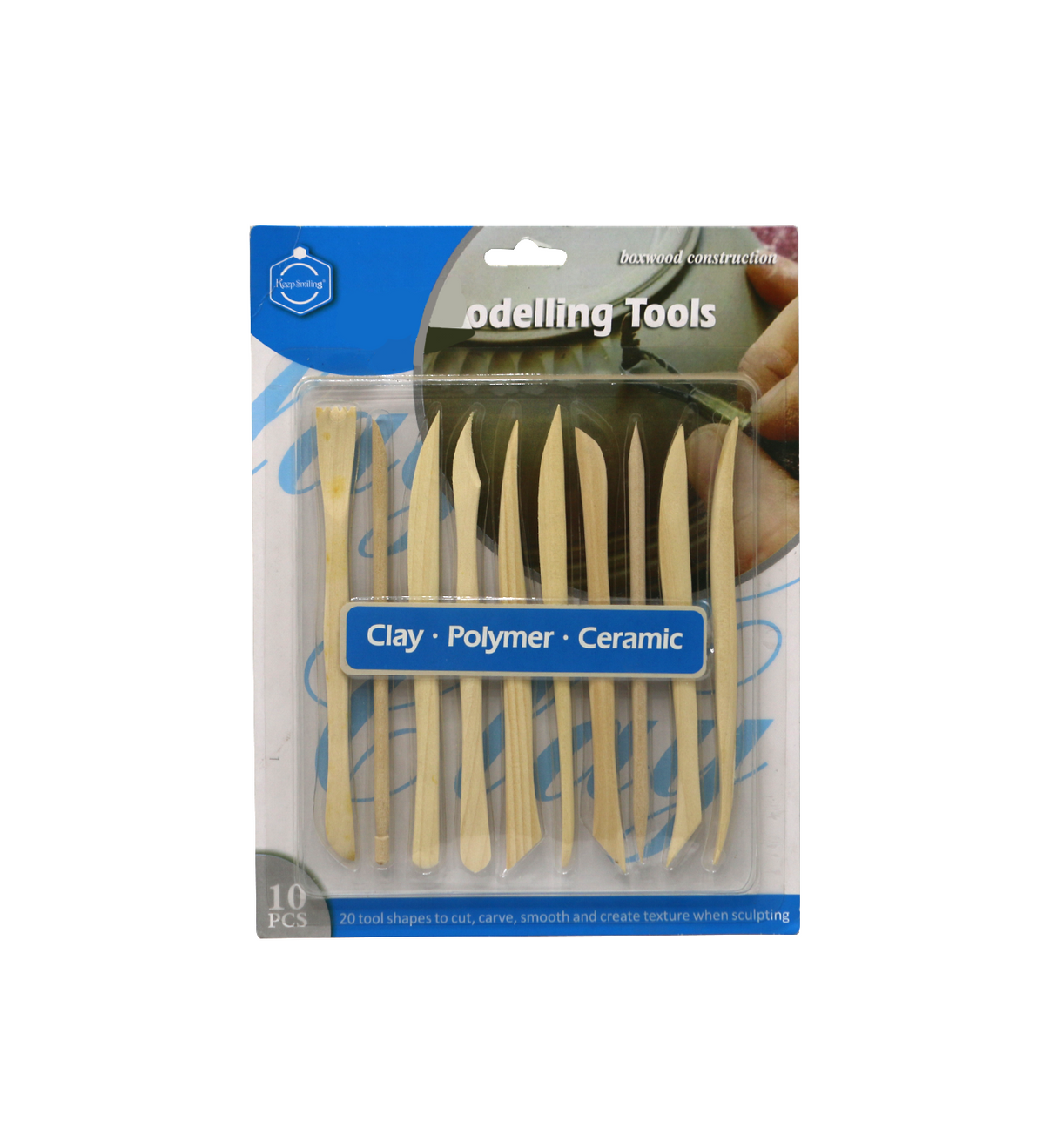 keep smiling mini modelling tools 10pc box wood construction