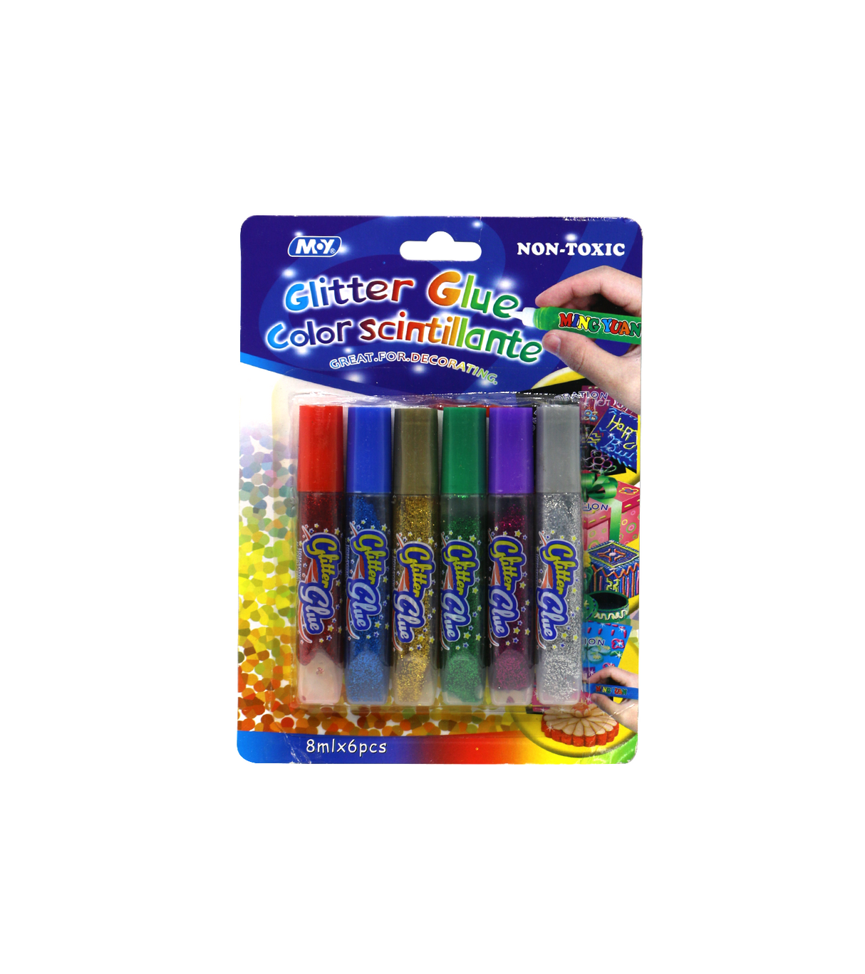 6pc glitter glue color scintillante 8ml 788