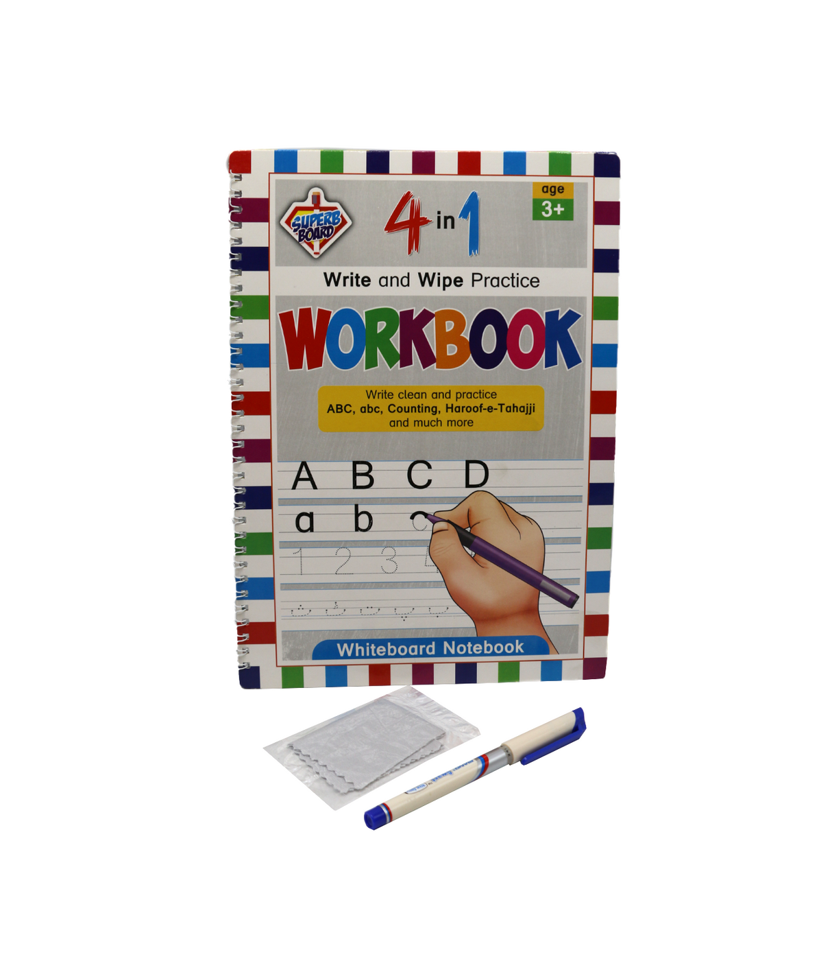 work book 4in1 age 3+ whteboard notebook 9101