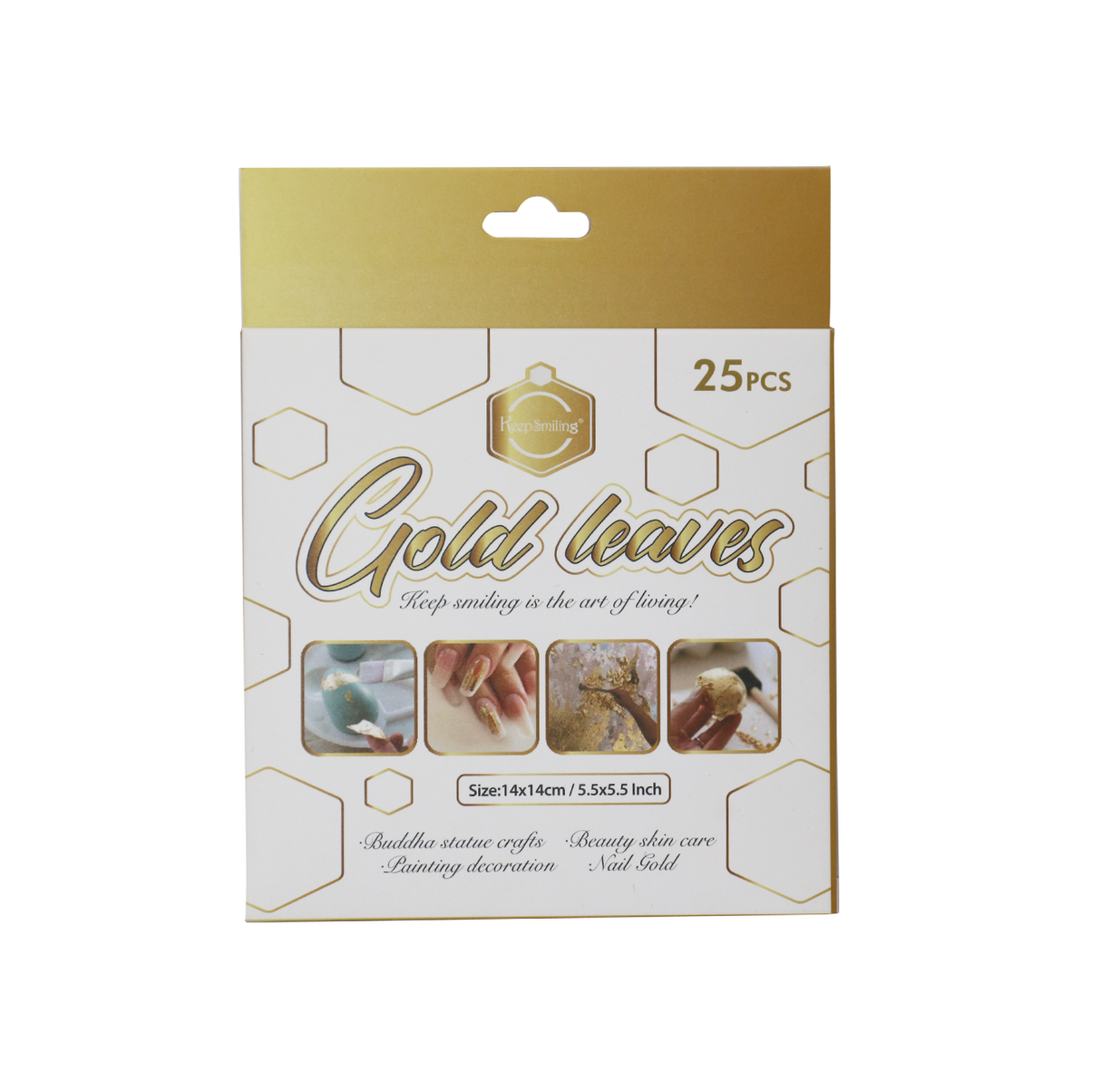 keep smiling gold leaves 25pc 5.5" sjb-0003g