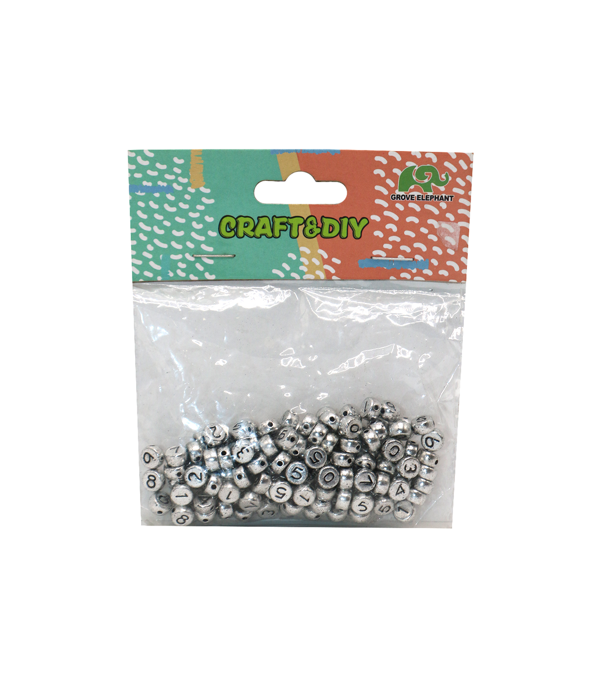 art & craft beads number 0 to 9 silver 8140 gs