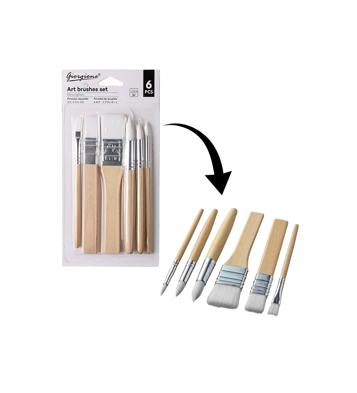 giorgione art brush set 6pc