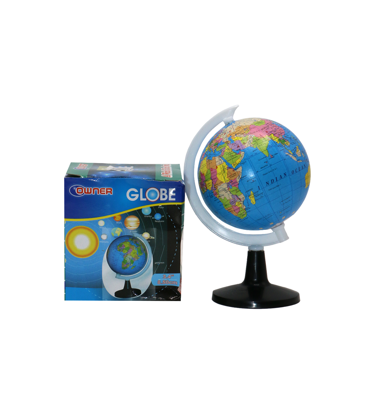 world globe map 3.4" with stand for office and study table