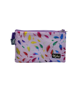 zipper pouch with 2 zip feather