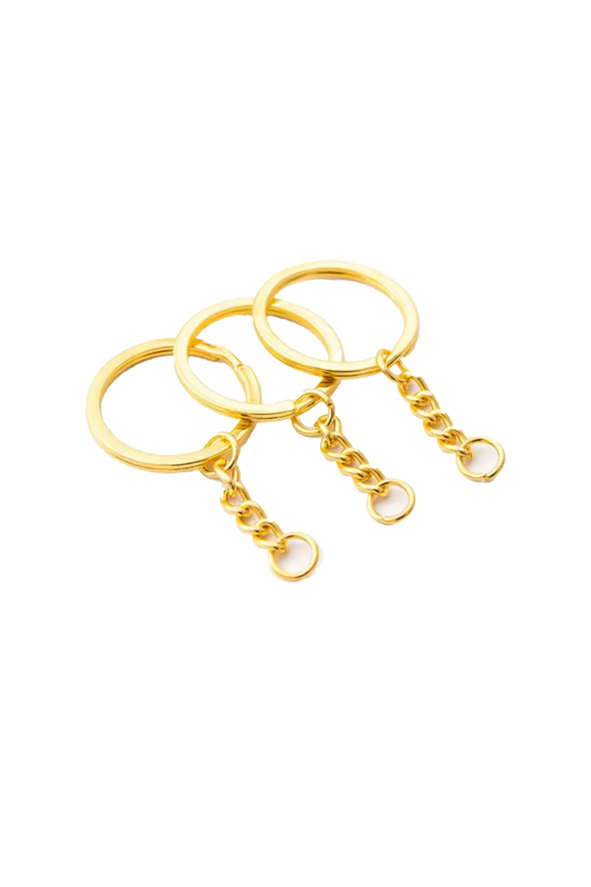 resin metal key chain rings gold 4pc 25mm