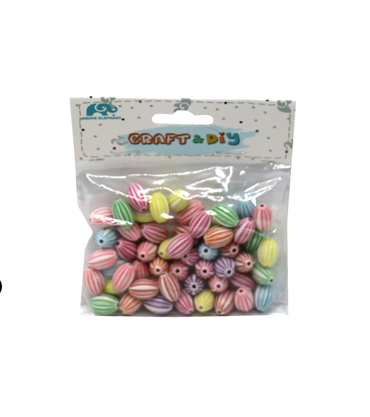 art and craft colorful oval beads 50pc 7867