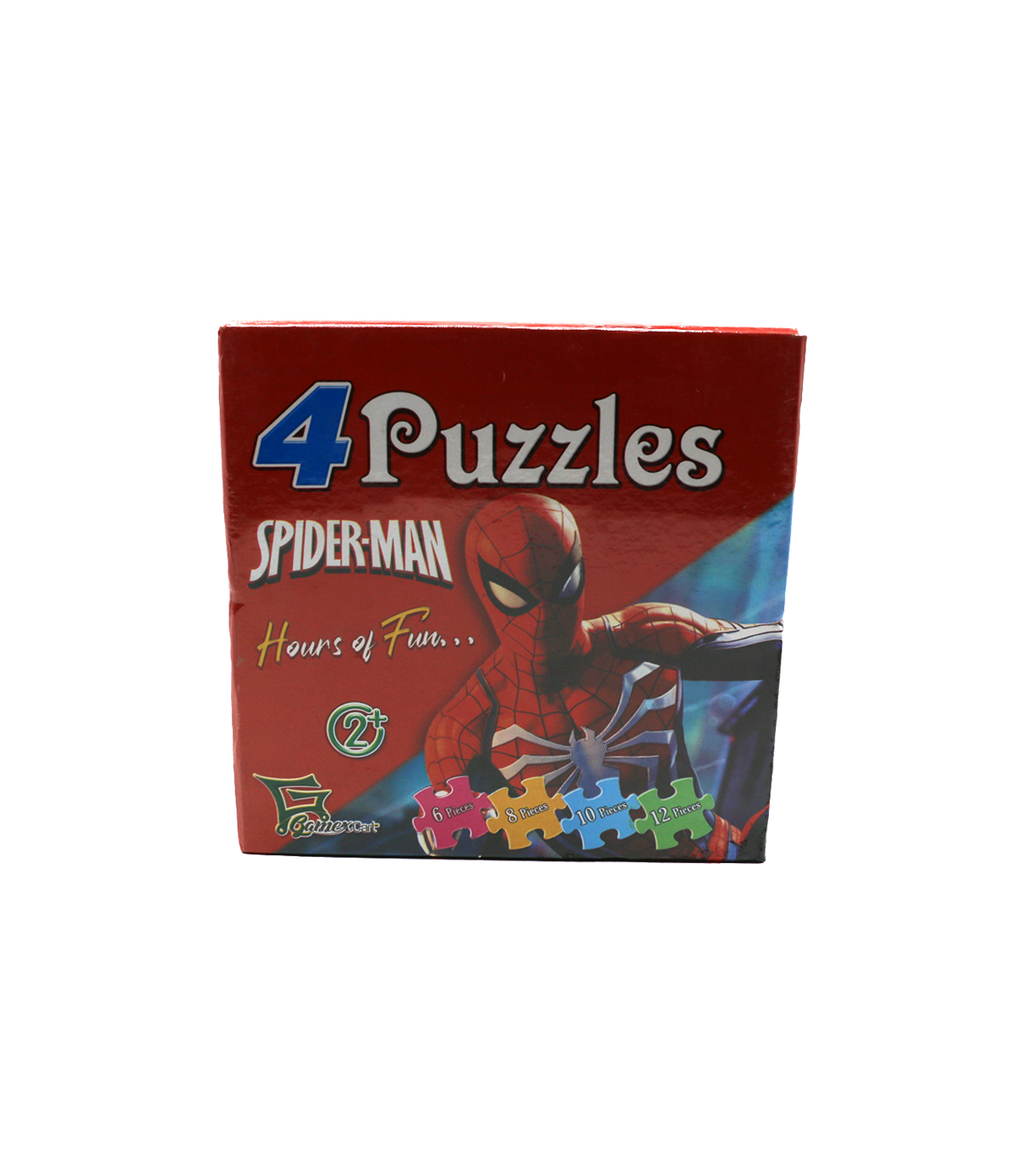 4 puzzles in 1 box spider-man learning activity age 2+ 8518