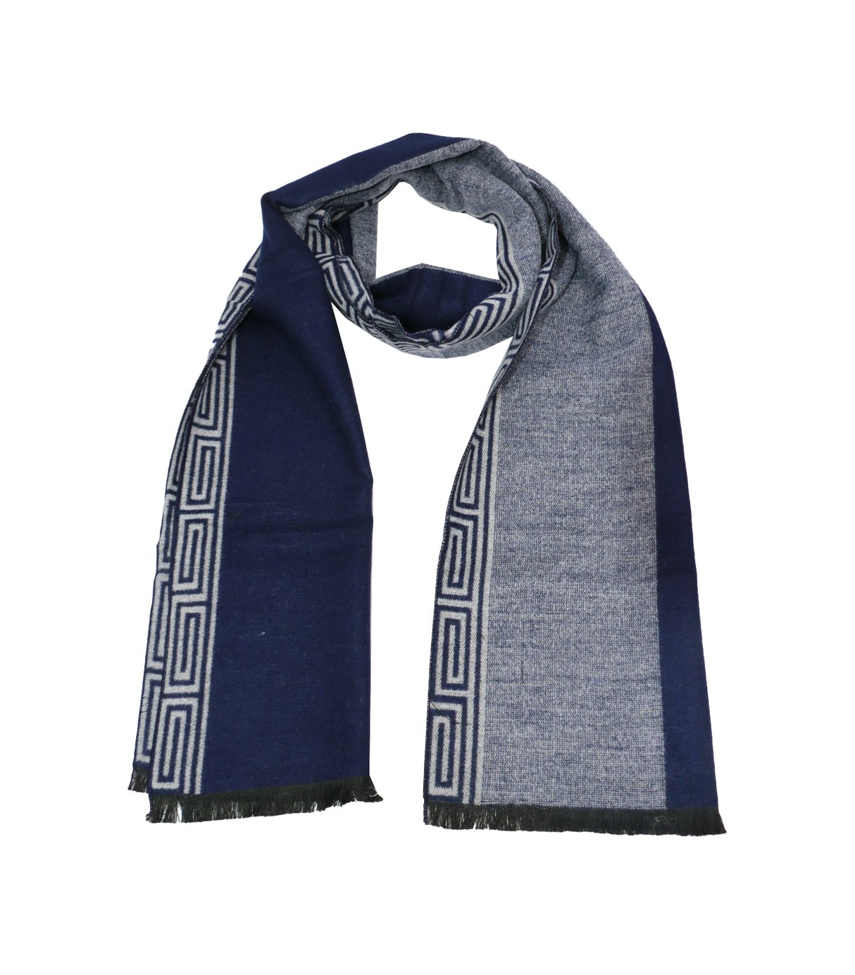 gents scarf wool china blue and gray