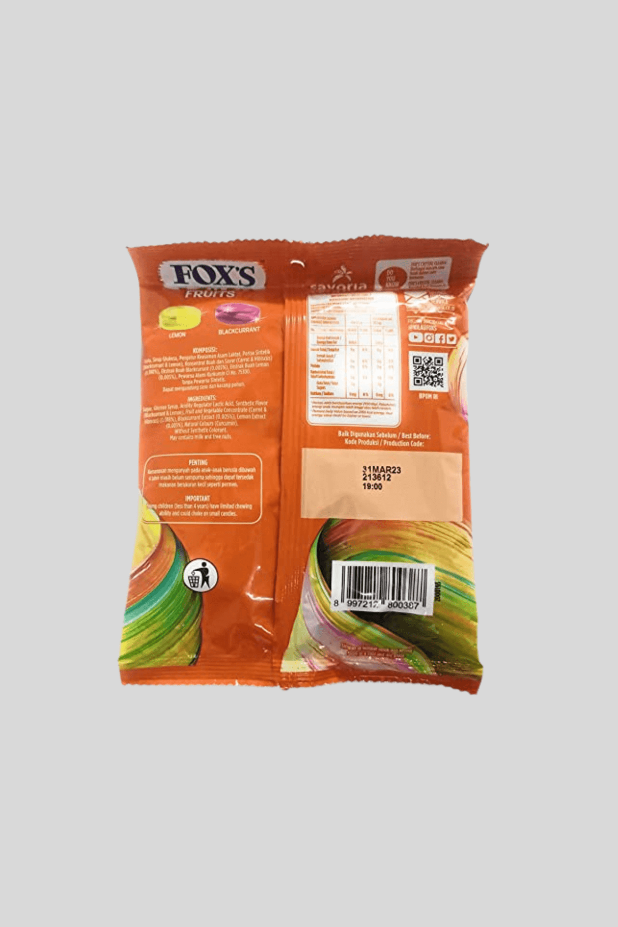 foxs candy fruits oval candy 125g