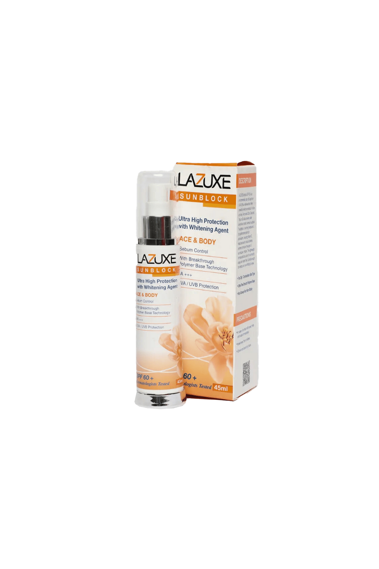 lazuxe sunblock spf60 broad spectrum 45ml