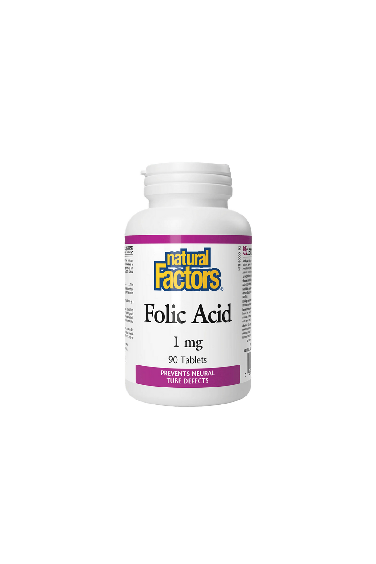 natural factors tab folic acid 1mg 90t 1s