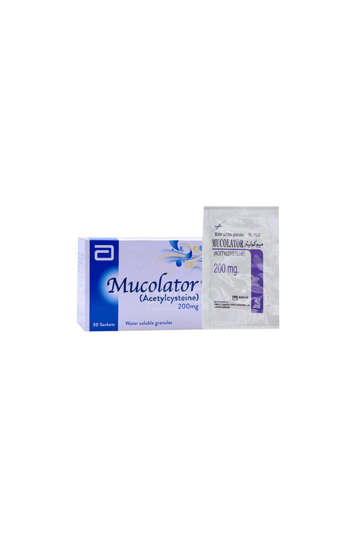 sachet mucolator 200mg 30s abbot