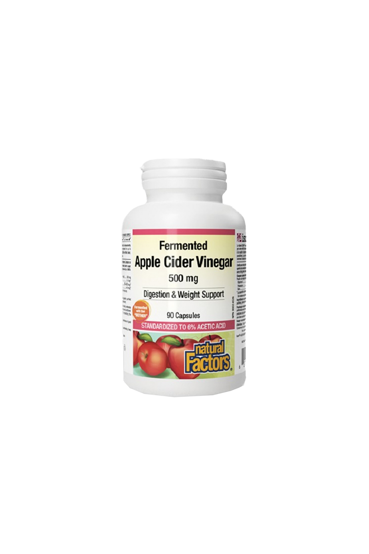 natural factors cap apple cider vinger 500mg 90p 1s