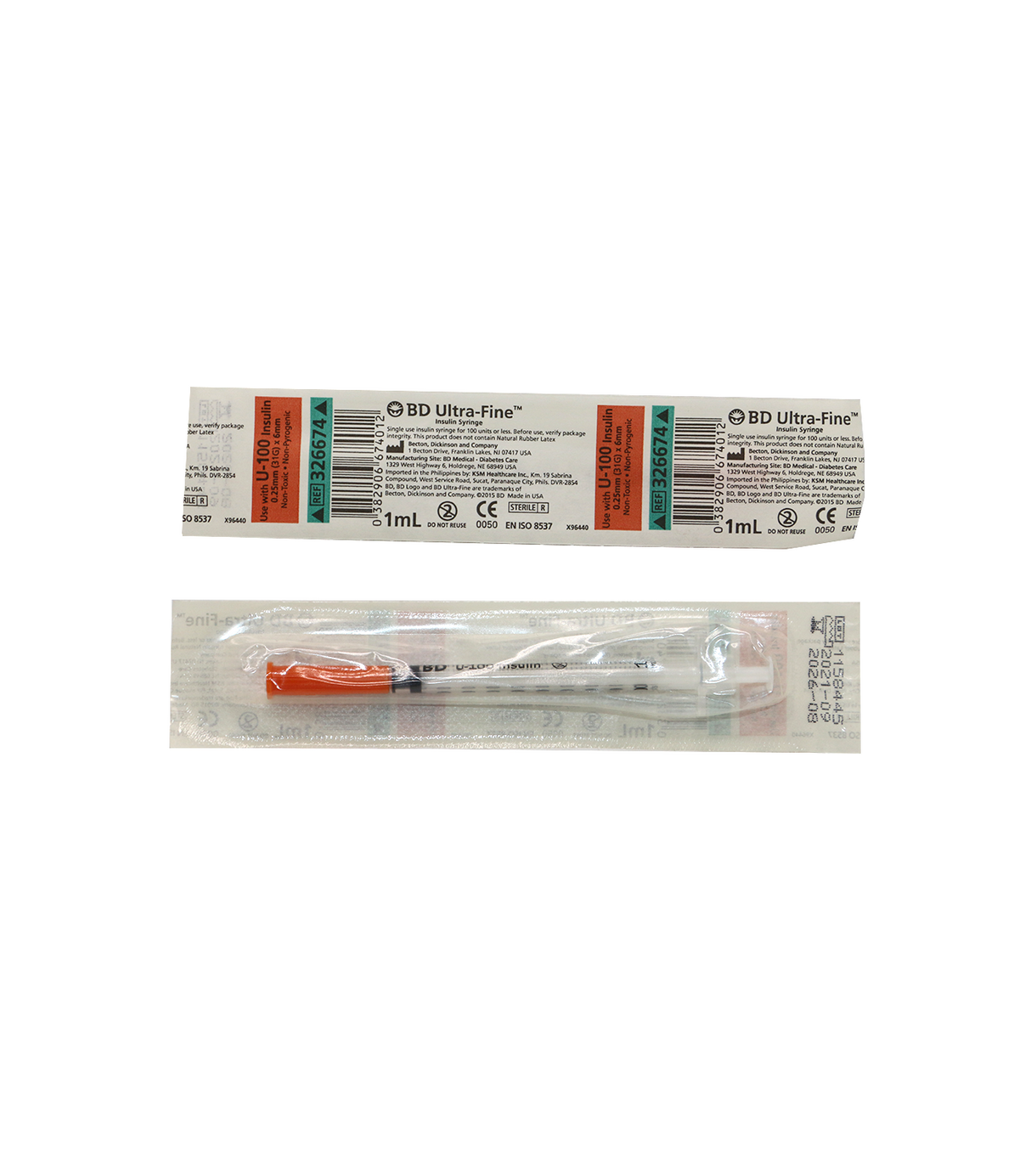 bd ultra fine insulin syringe 6mm 1ml 100s